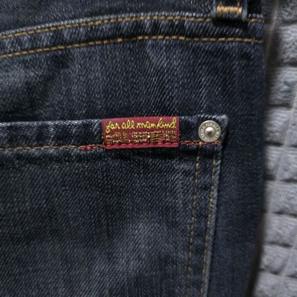 7 Austyn Dark Wash Jeans 38x36 Mens Y2K USA Straight Leg Distressed Grunge Rock - Picture 10 of 16